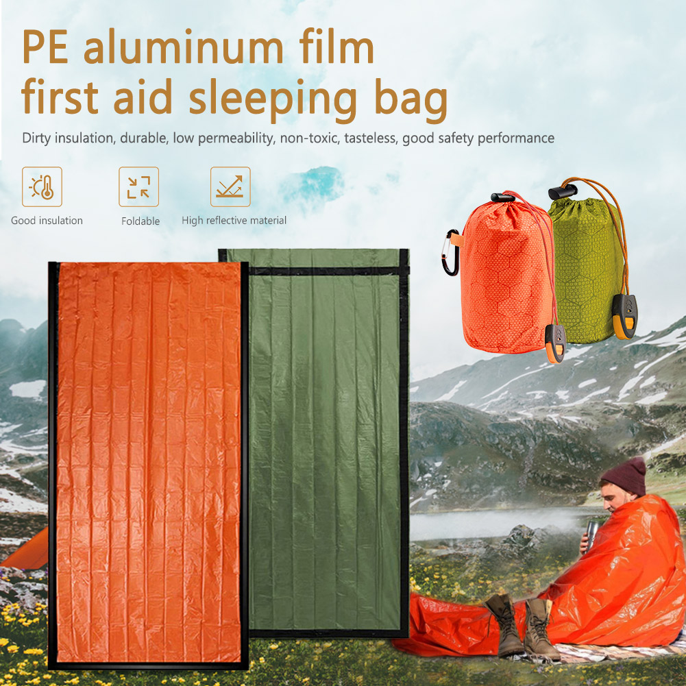 Bivy Bag Emergency - 保温寝袋 ポータブルスリーピングパッド キルト PEアルミフィルム 暖かく防風 防水