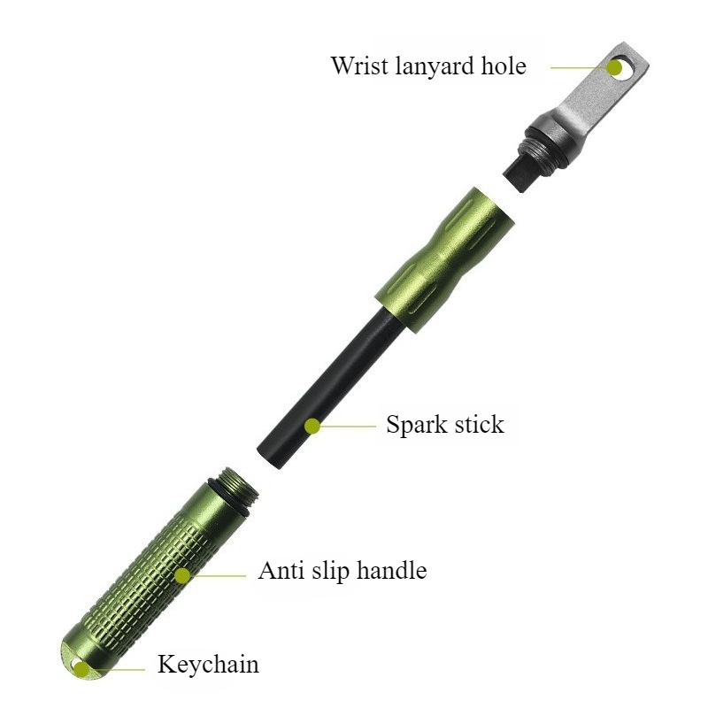 Fire Starting Kit - ポータブル防水フリント緊急着火具多機能屋外キャンプ用品ファイヤーロッドツール