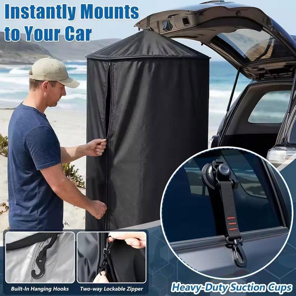 Emergency Mylar Tent - ポータブルキャンプシャワー更衣室、屋外テント、ビーチトイレ、吸盤付きテールゲート吊り下げテント