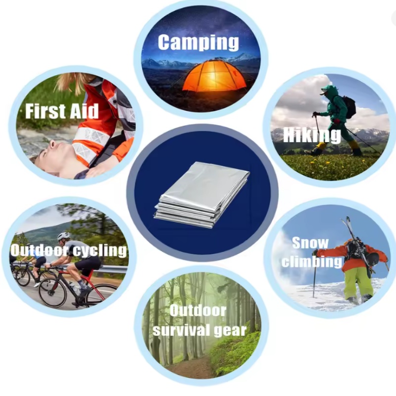 Emergency Mylar Tent - ポータブル2人用緊急サバイバルシェルターテント、防水防風マイラー断熱緊急テント（キャンプ、ハイキング、応急処置用）