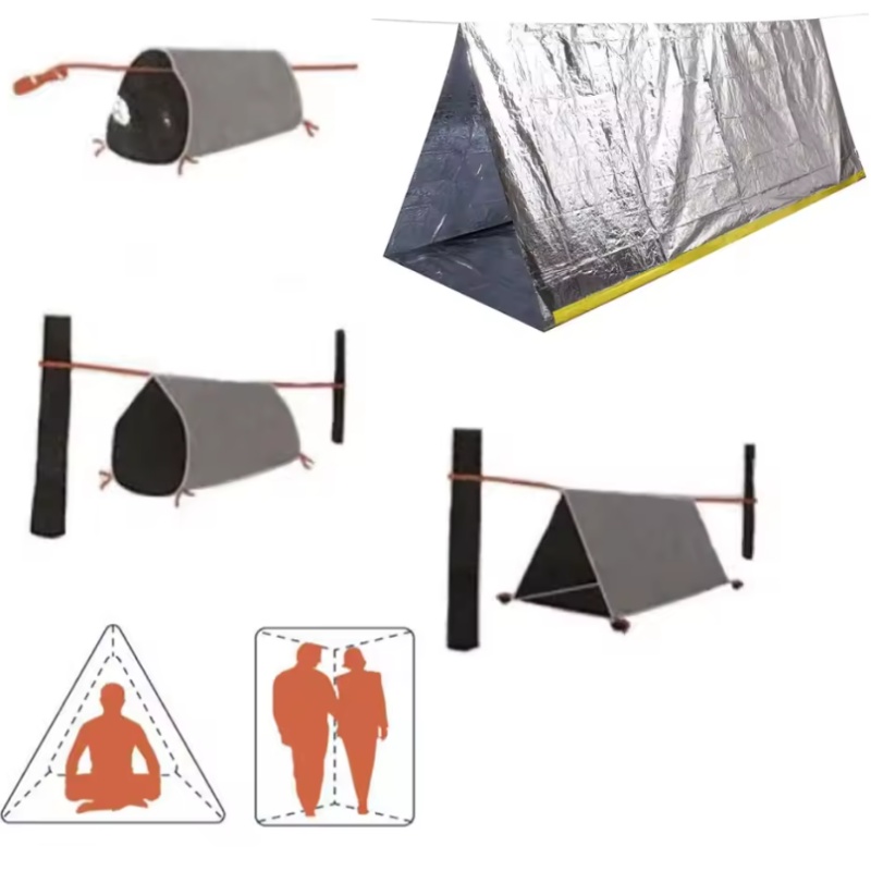 ポータブル2人用緊急サバイバルシェルターテント、防水防風マイ - Emergency Mylar Tent のレビューと価格