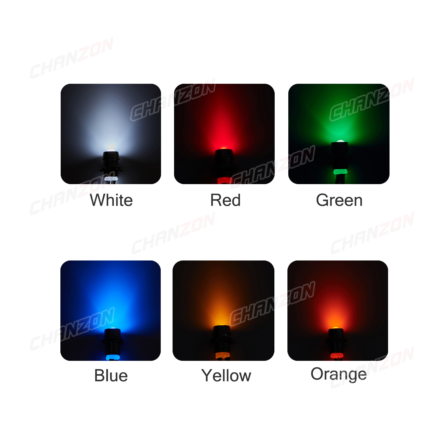 12V LED 8mm インジケーター白赤緑青黄オレンジ 5 - Signal Panel Orange のレビューと価格
