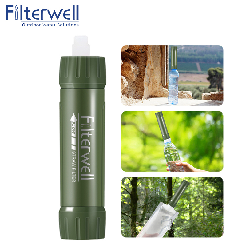 フィルターウェル-ミニトラベルストロー,グリーン,個人用,屋 - Water Purification Straw のレビューと価格